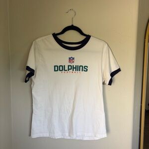 Vintage style Miami Dolphins football nfl ringer tee